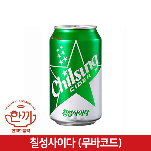 칠성사이다(뚱)355ml캔(무바코드)