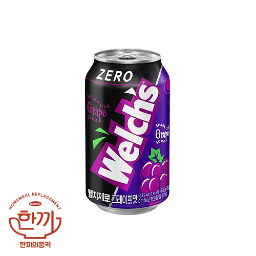 웰치스(제로)포도(뚱)355ml캔(농심)